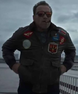 Arnold Schwarzenegger 2023 Bomber Leather Jacket