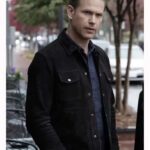 Legacies Alaric Saltzman Black Suede Leather Jacket Men