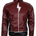 The Flash Barry Allen Maroon Leather Jacket Costume