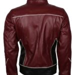 The Flash Barry Allen Maroon Leather Jacket Costume men back