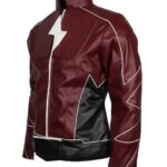 The Flash Barry Allen Maroon Leather Jacket Costume men back online