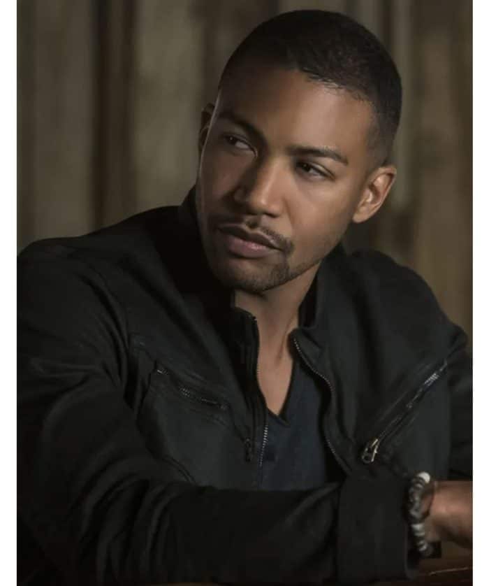 The Originals Charles Michael Davis Black Leather Jacket Mens