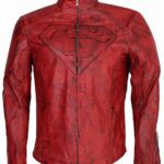 Superman Red Waxed Leather Jacket Outfit