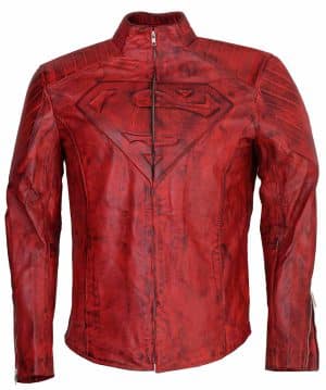 Superman Red Waxed Leather Jacket Outfit