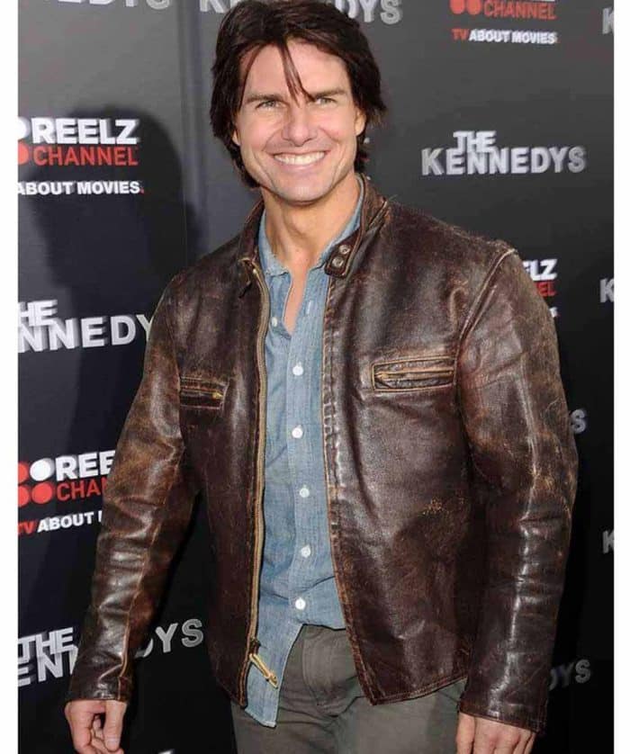 The Kennedys Premiere Tom Cruise Brown Leather Jacket