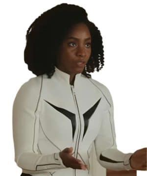 The Marvels Monica Rambeau White Leather Jacket Costume