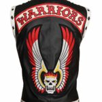 Black The Warriors Biker Leather Vest Costume