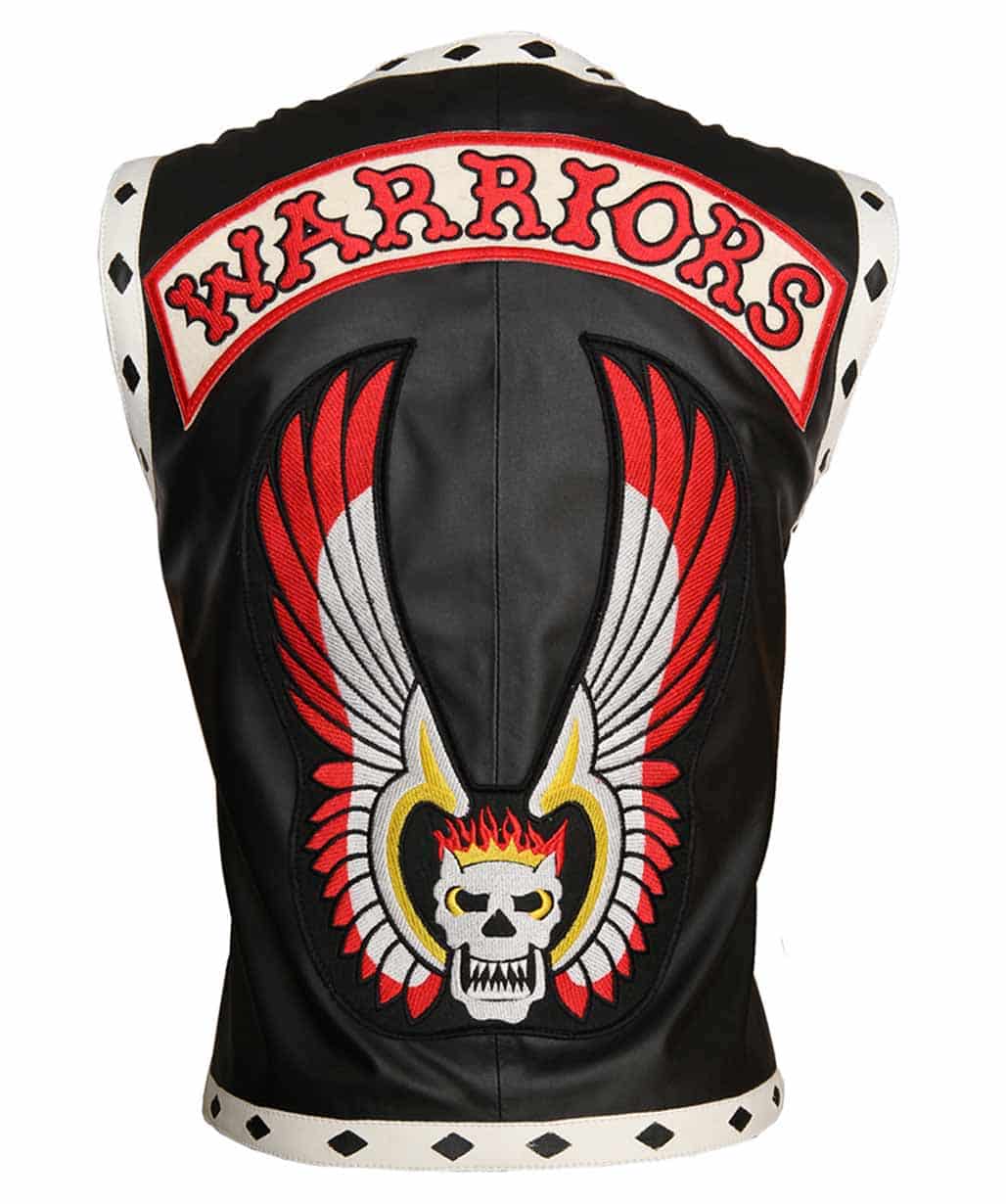 Black-The-Warriors-Biker-Leather-Vest-Costume