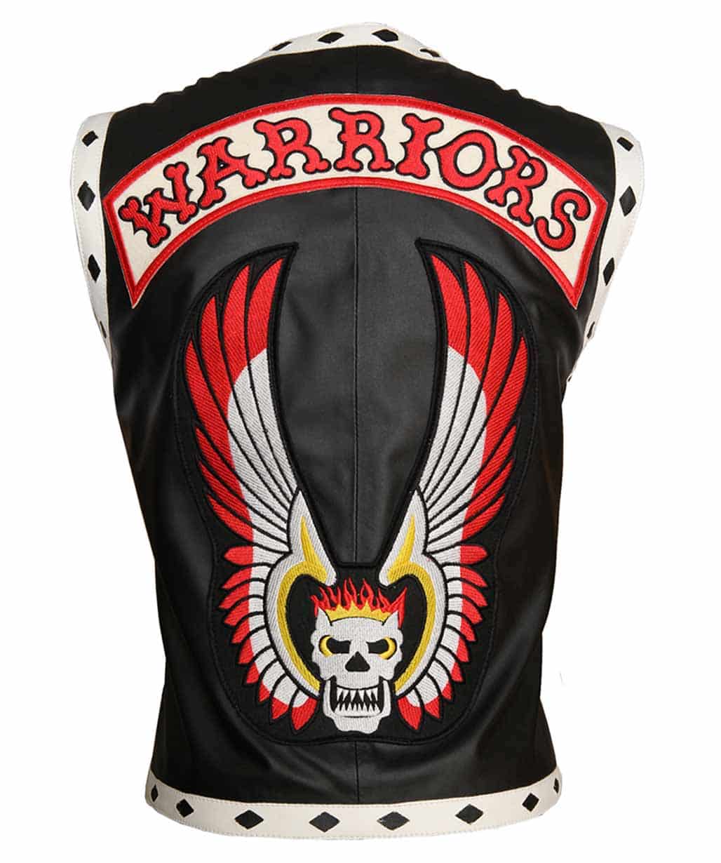 thumbnail image 2 of The Warriors Faux Leather Vest – Movie Costume Jacket For Halloween, Biker Style (Brown) 2 of 5