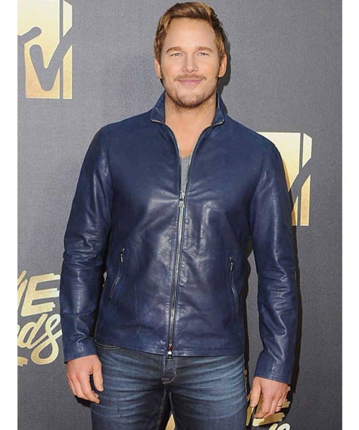 Chris Pratt Blue Leather Jacket