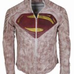 Superman Justice League White Waxed Leather Jackets