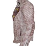 Superman Justice League White Waxed Leather Jackets Men