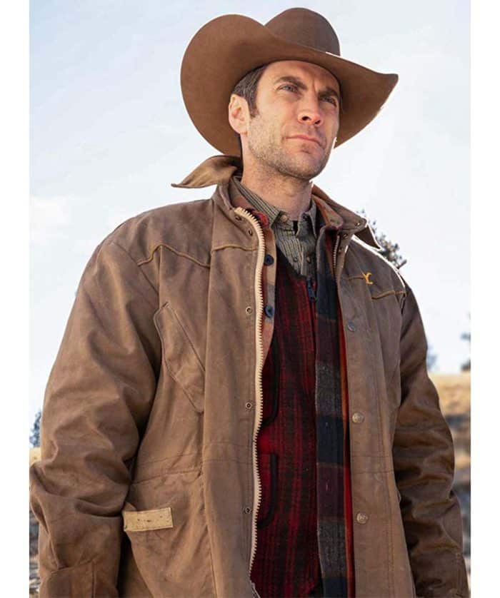 Yellowstone Wes Bentley Brown Waxed Cotton Jacket