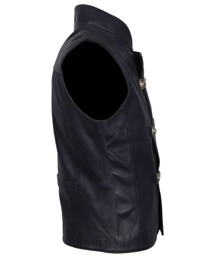 Aegeus Men Black Leather Vest for men