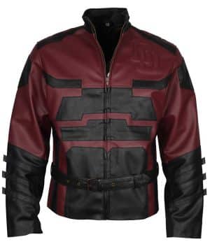 Charlie Cox Daredevil Maroon Leather Jacket Costume