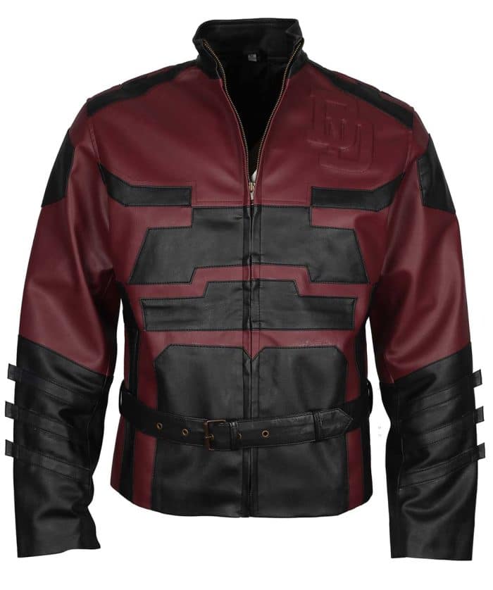 Charlie Cox Daredevil Maroon Leather Jacket Costume
