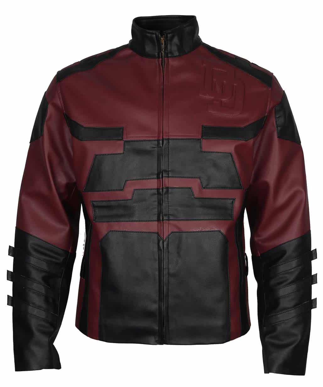 charlie-cox-daredevil-maroon-leather-jacket
