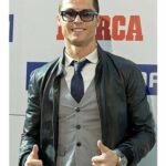 Cristiano Ronaldo Black Bomber Leather Jacket