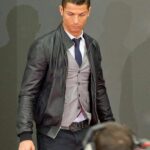 Cristiano Ronaldo Black Bomber Leather Jacket - USA Leather Factory