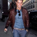 Cristiano Ronaldo Brown Bomber Jacket