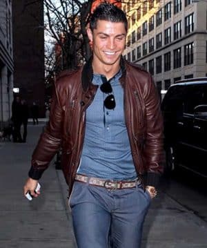 Cristiano Ronaldo Brown Bomber Jacket