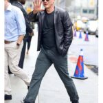 Daniel Craig Black Leather Blazer sale men