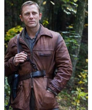 Tuvia Bielski Daniel Craig Defiance Brown Leather Jacket