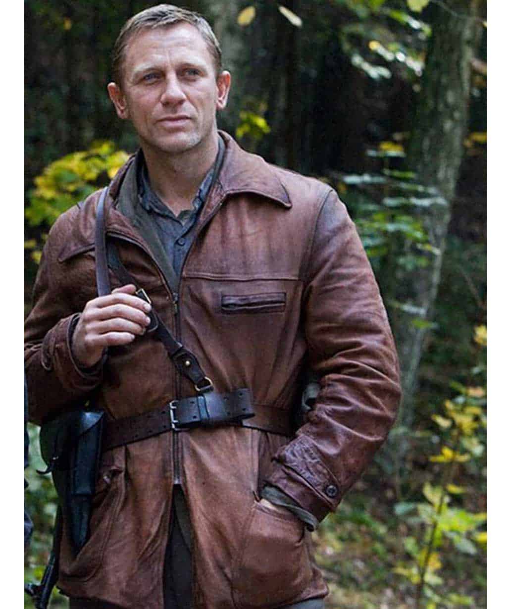 daniel-craig-defiance-brown-leather-jacket