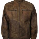 Designer Men Brown Distressed Leather Jacket