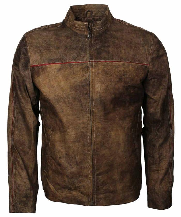 Distressed Brown Men Fashion Leather Jacket