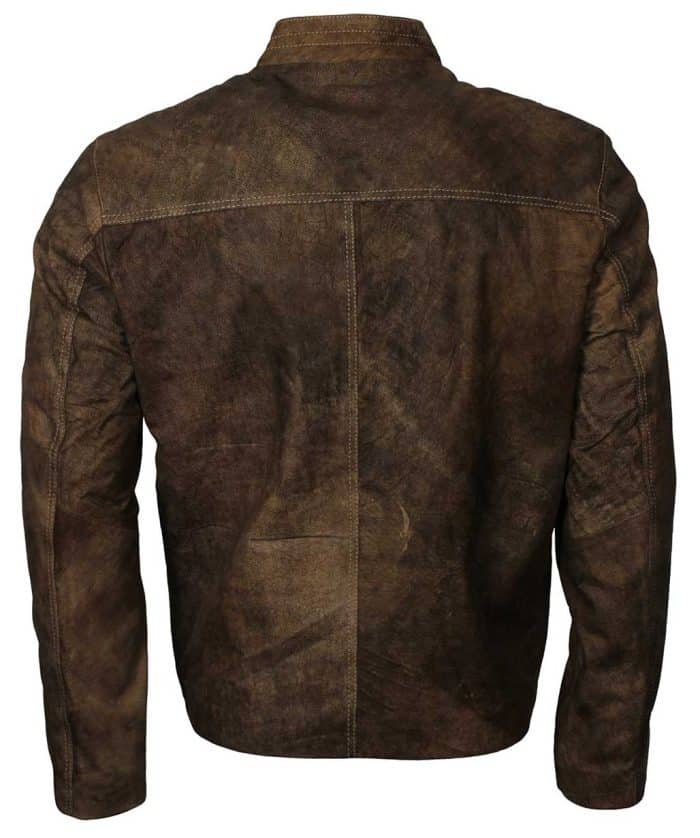 Buy Distressed Brown Men Leather Jacket