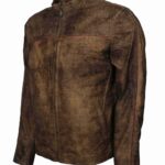 Buy Distressed Brown Men Fashion Leather Jacket