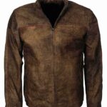 Shop Distressed Brown Men Fashion Leather Jacket