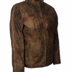 Buy Distressed Brown Men Leather Jackets