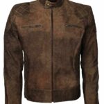 Distressed Brown Men Vintage Leather Jacket