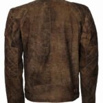 Distressed Brown Men Vintage Leather Jacket - Image 5