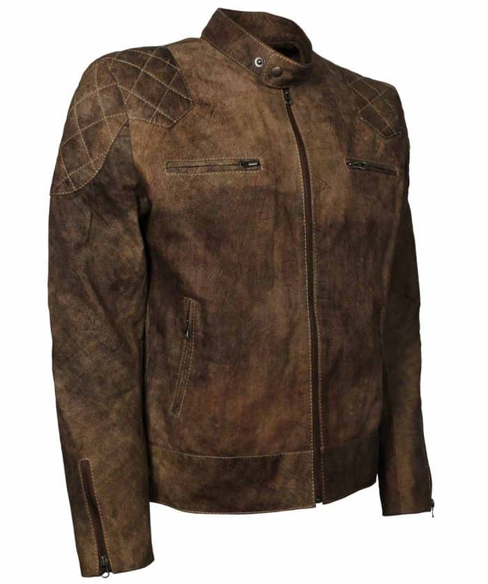 Distressed Brown Men Vintage Leather Jacket online
