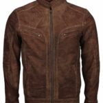 Dorus Men Brown Suede Leather Jacket