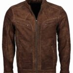 Dorus Men Brown Suede Leather Jacket For Men