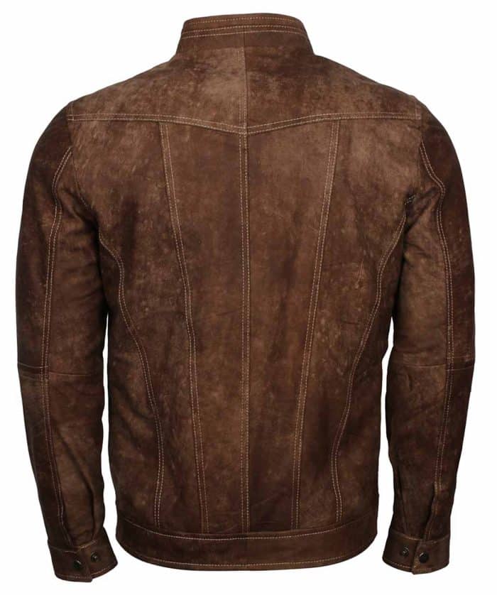 Shop Dorus Men Brown Suede Leather Jacket