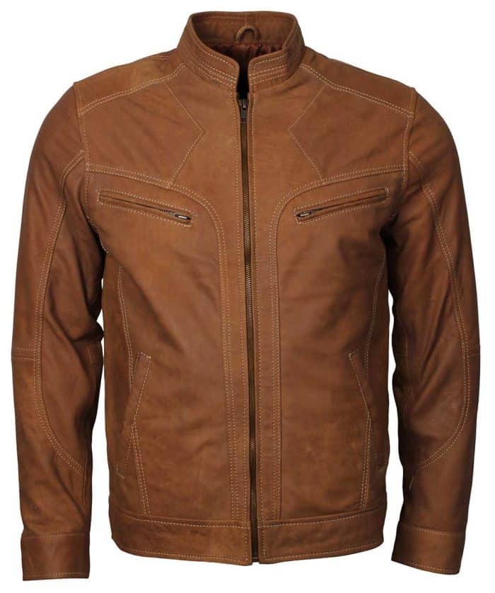 Dorus Men Tan Suede Leather Jacket