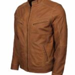 Dorus Men Tan Suede Leather Jacket - USA Leather Factory