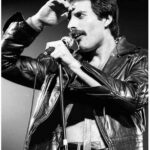 Freddie Mercury Black Vintage Leather Jacket outfit black