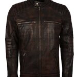 Haemon Brown Biker Leather Jacket