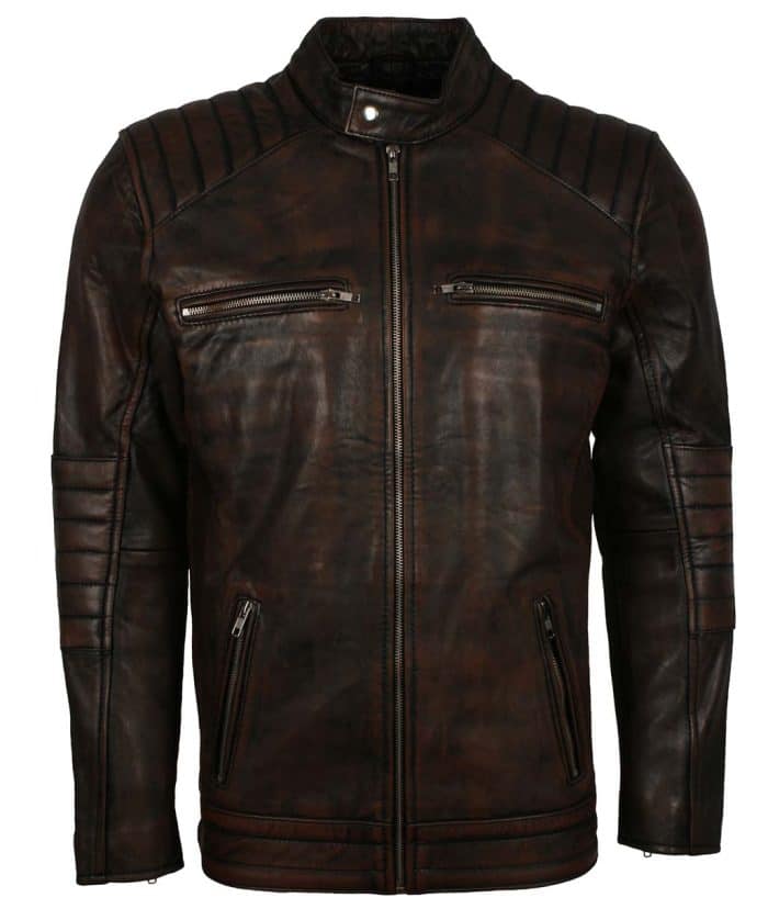 Haemon Brown Biker Leather Jacket