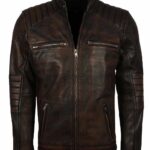 Haemon Brown Biker Leather Jacket usa