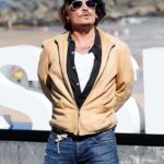 Johnny Depp Beige Leather Jacket for men