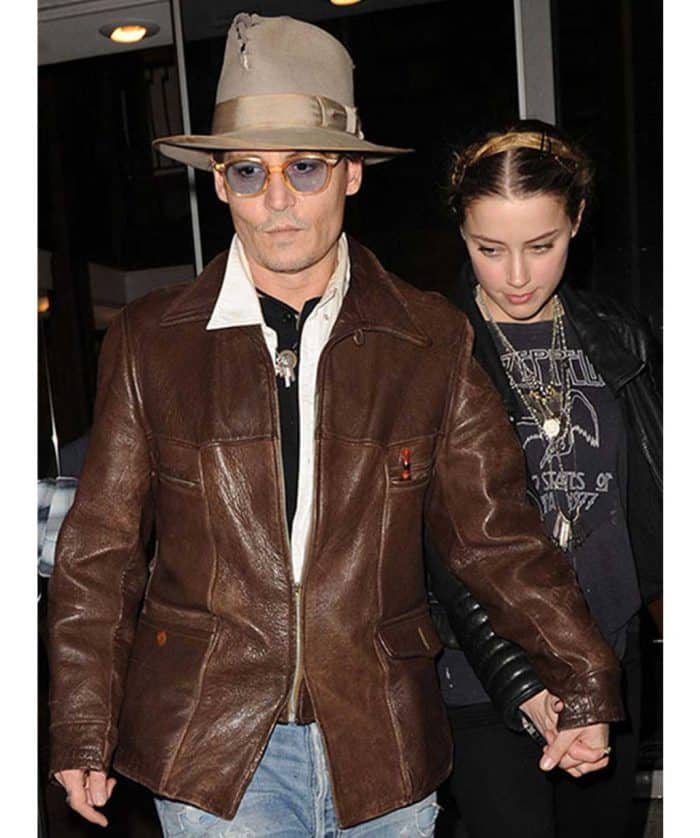 Shop Johnny Depp Brown Leather Jacket