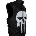 Jon Bernthal Punisher Black Leather Vest Costume