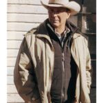 Kevin Costner John Dutton Yellowstone Beige Cotton Jacket usa online